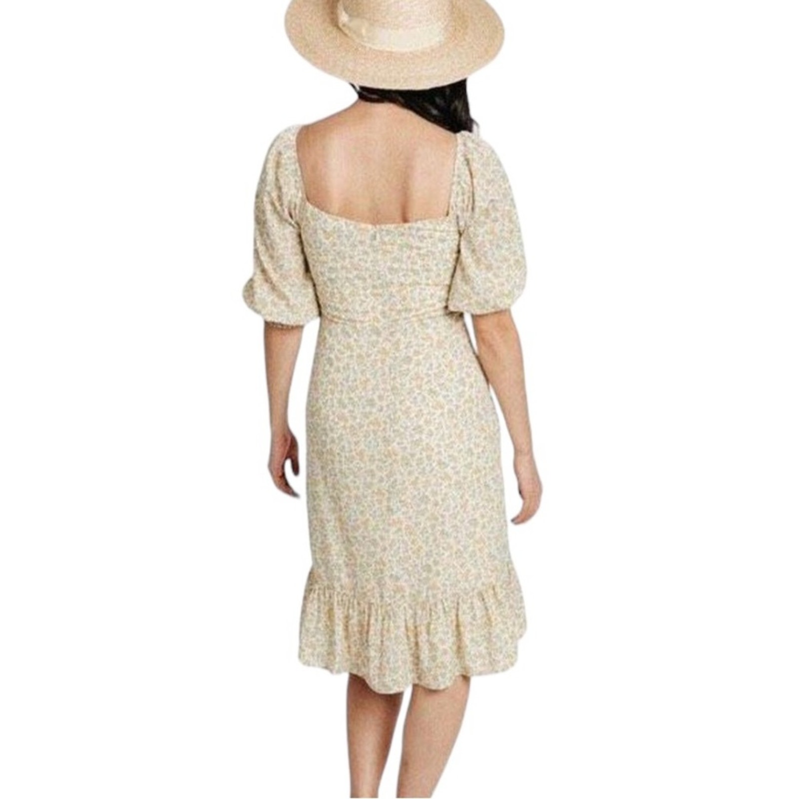 Piper And Scoot Lush Savannah Floral Ruched Dress Yellow Size Xl — image 2 of 8